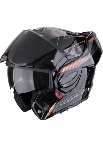 Exo-Tech Evo Traveller Çene Açılabilir Motosiklet Kaskı Siyah Bakır fırsatları