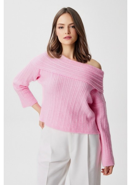 Kadın Perla Pembe Yumuşak Dokulu Kazak indirimleri