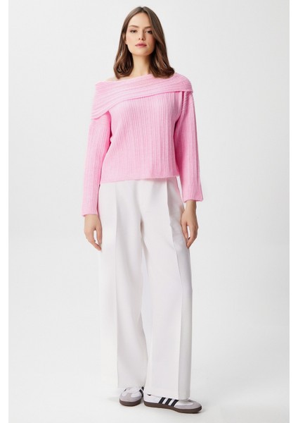 Kadın Perla Pembe Yumuşak Dokulu Kazak