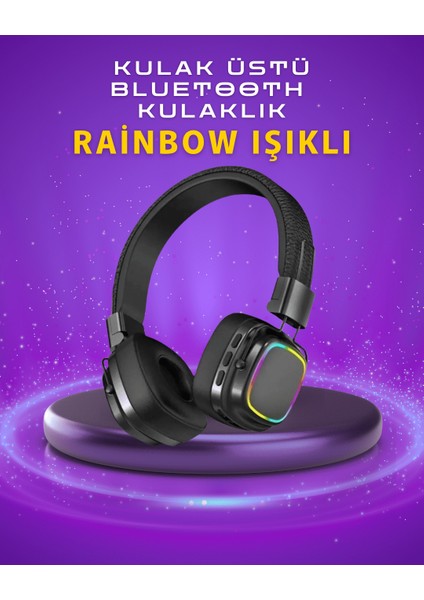 Renkli Işık Efektli Bluetooth 5.3 Müzik Kulaklığı