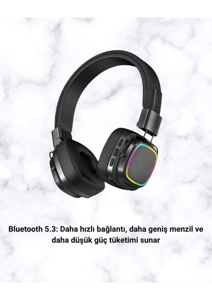 Renkli Işık Efektli Bluetooth 5.3 Müzik Kulaklığı modelleri