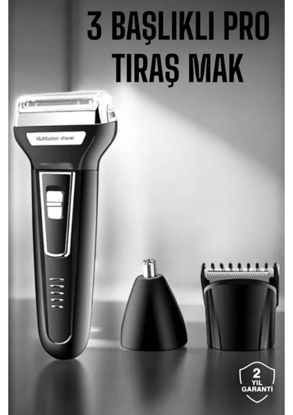 3 Başlıklı Kulak ve Burun Tıraş Makinesi Erkeklere Özel