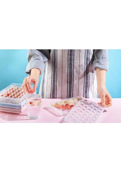 Küre Buz Kalıbı Kapaklı 33 Hazneli Yuvarlak Buz Kalıbı Kokteyl Sunum Buz Kalıbı modelleri