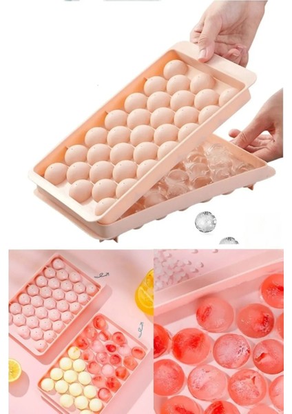 Küre Buz Kalıbı Kapaklı 33 Hazneli Yuvarlak Buz Kalıbı Kokteyl Sunum Buz Kalıbı fırsatları