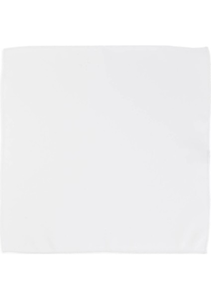 Beyaz Klasik Saten Cep Mendili