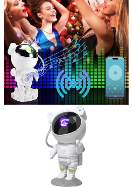 Projeksiyon Astronot Lamba Speaker Sevimli Astronot Bluetooth Hoparlör indirimleri