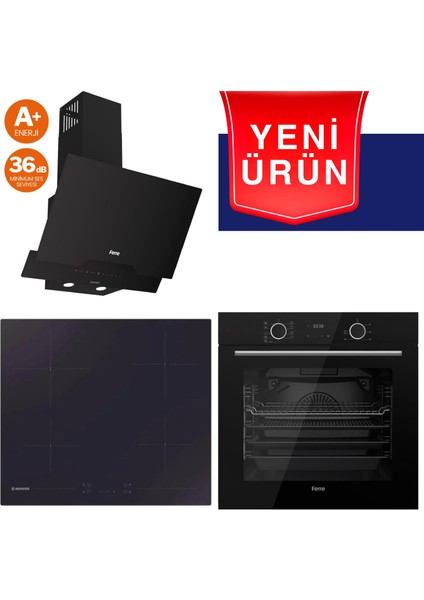 & Hoover Fryart Serisi Midnight Touch Siyah Ankastre Set (D063-SA + HH64CCB + XE63CS)