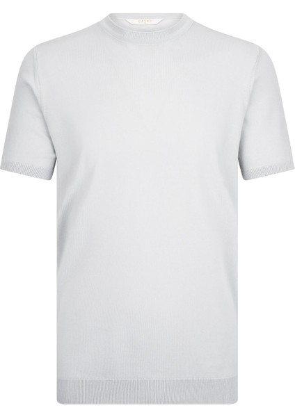 Gri Regular Fit Bisiklet Yaka Rayon Tişört