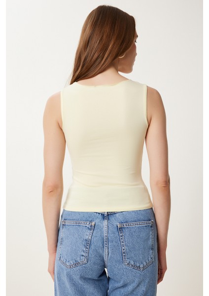Dantel Detaylı Örme Bodysuit LZV0016 Sarı indirimleri