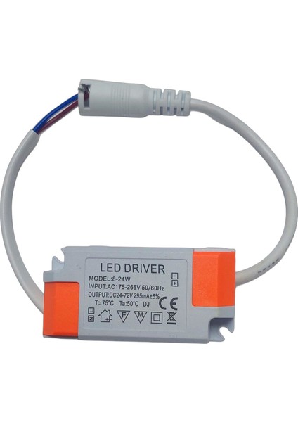 8-24W-WATT LED Panel Driver Trafo Balans-Power LED Sürücü- 295MAMPER ( Yuvarlak Soket)