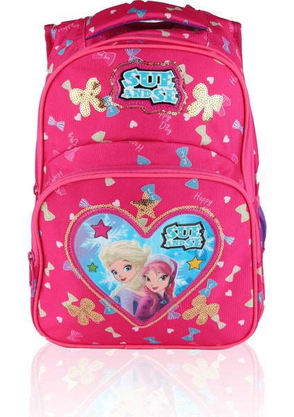 3 Lü Ilkokul Çanta Seti Kız Çocuk Çantası Astarlı Love Sue Pembe modelleri