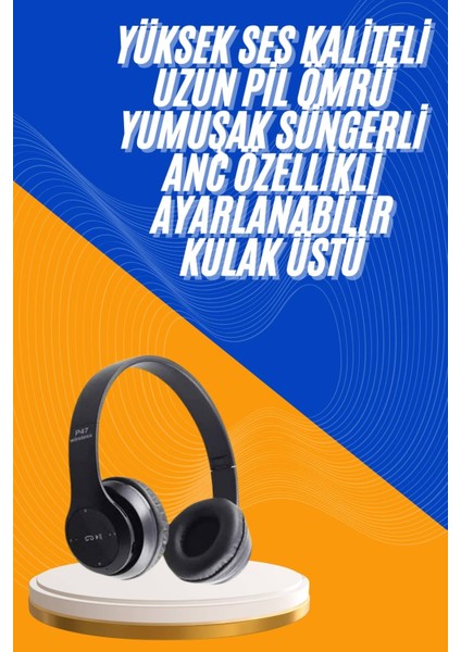 Wireless 5.0 Bluetooth Kablosuz Kulaklık Anc Özellikli Kulak Üstü Ayarlanabilir fiyatları