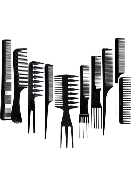 10 Parça Profesyonel Kuaför Tarak Seti - Saç Kesim, Ayırma, Şekillendirme ve Fön Tarağı fiyatları