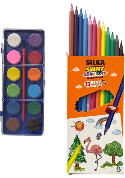 12'li Tam Boy Kuru Boya & 12'li Suluboya (2 'li Set) fiyatları