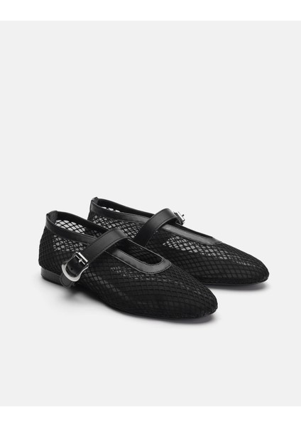 Alen Aksesuarlı Fileli Kadın Babet - Siyah fiyatları