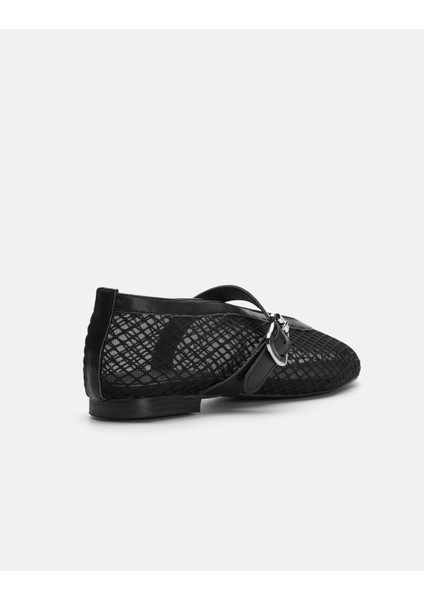 Alen Aksesuarlı Fileli Kadın Babet - Siyah modelleri