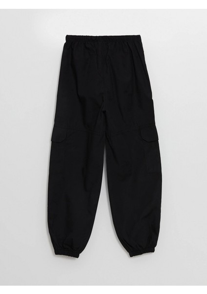 Lcw Kids Siyah Beli Lastikli Kız Çocuk Kargo Jogger Pantolon fırsatları