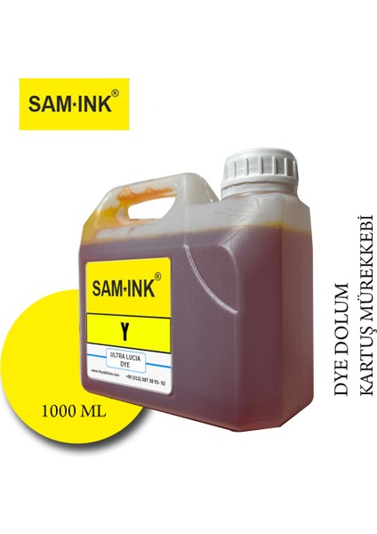 ® Samink Hp Vivera T Plotter Dye Kartuş Dolum Mürekkebi T610/T770/T790/T795/T920/T2300 Y YELLOW1000ML