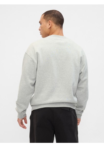 Erkek Gri Gap Logo Grafikli Relaxed Fleece Sweatshirt fırsatları