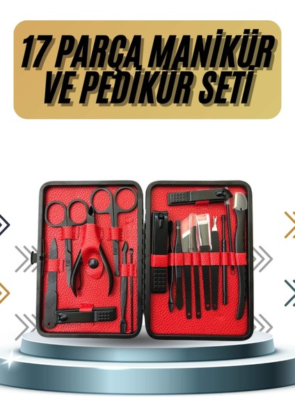 17 Parça Manikür Pedikür Seti El Ayak Bakım Seti Tırnak Makası Törpü