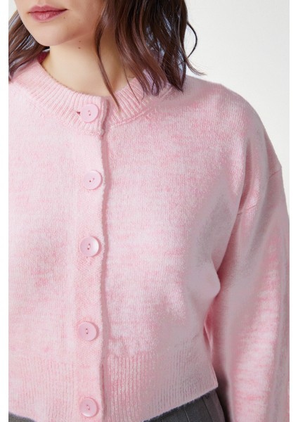 Kadın Tilia Crop Pembe Örgü Hırka modelleri