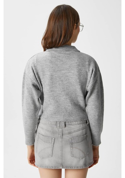 Kadın Tilia Crop Gri Örgü Hırka indirimleri