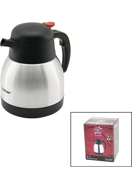 1lt 304 Çelik Termos Inox Serisi 12 Saat Sıcak - 24 Saat Soğuk Çift Contalı Kapak CKR-2035 (5047)