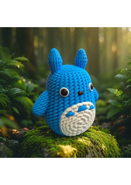 Totoro 10CM 3D Print Örgü Desenli Figür - Japon Anime Tarzı