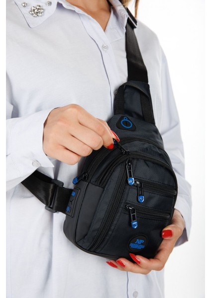 Av A Dos Siyah Suya Dayanıklı USB Kulaklık Çıkışlı Keten Bel Omuz Çanta Günlük Bodybag fırsatları