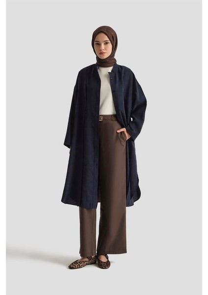 Tencel Tunik Elbise 25YD5800 Lacivert