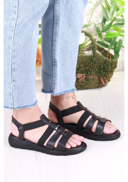 35941 Mavişim Rahat Esnek Lastik Bağlamalı Kadın Sandalet modelleri