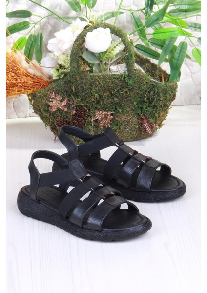 35941 Mavişim Rahat Esnek Lastik Bağlamalı Kadın Sandalet fırsatları