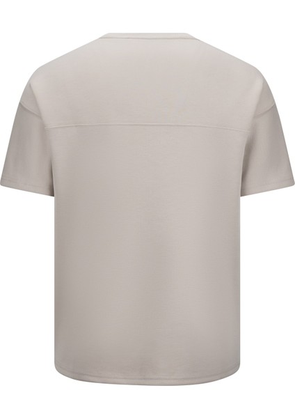 Bej Regular Fit Bisiklet Yaka Oversize Tişört fiyatları