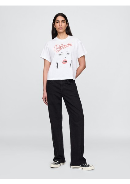 Kadın Beyaz Organik Pamuk Grafik T-Shirt fırsatları