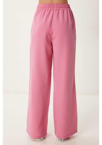 Geniş Paça Keten Pantolon LDP0071 Pembe fırsatları