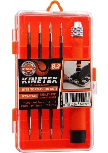 9ın1 Saatçi - Telefoncu Bits Tornavida Seti (5047)