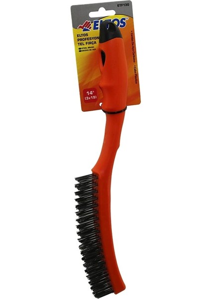 14 Inç 3X19 Profesyonel Tel Fırça - Renkli Plastik Saplı (5047)