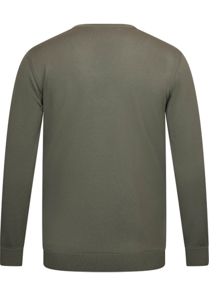 Haki Regular Fit Bisiklet Yaka Rayon Triko Kazak fiyatları