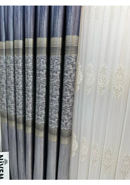 Nivemeshome Kehribar FT614162 Gümüş 1/3 Sık Pileli Fon Perde Apm fiyatları