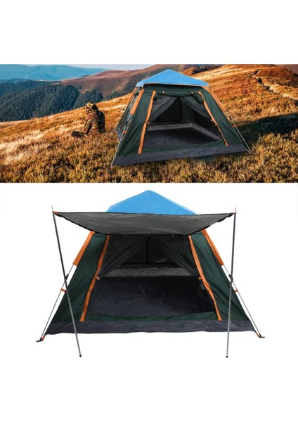 Tam Otomatik Su ve Gölgelikli Tenteli 6 Kişilik Kamp Çadırı 240*240*155 cm