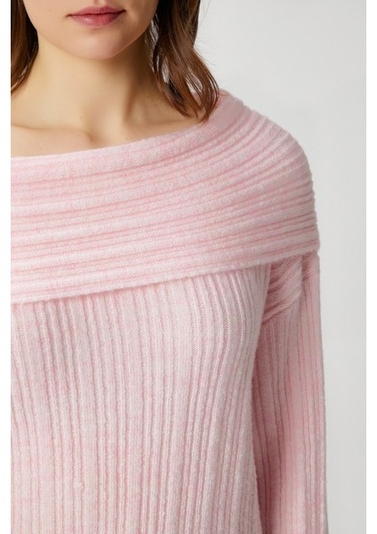 Kadın Perla Sof Pembe Yumuşak Dokulu Kazak fırsatları