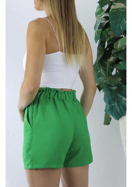 Keten Şort Yeşil - 1294.80 fiyatları