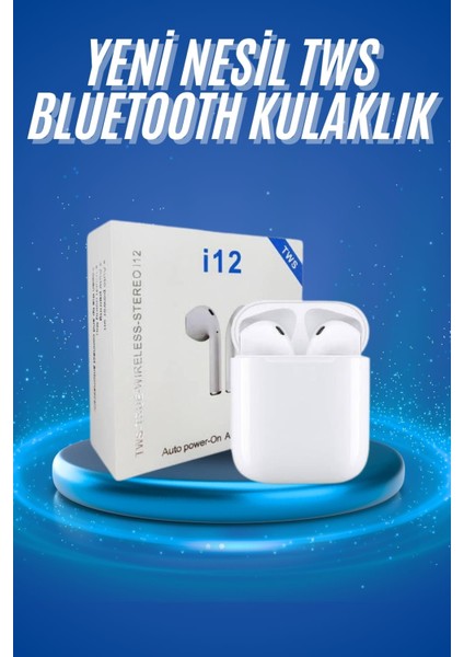 Kablosuz Bluetooth Kulaklık Yeni Nesil Android ve Ios Uyumlu Kulaklık Beyaz