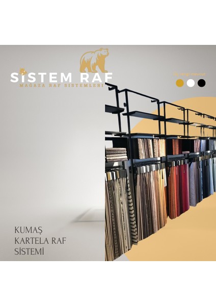 Kumaş Kartela Raf Sistemi Kartela Askısı