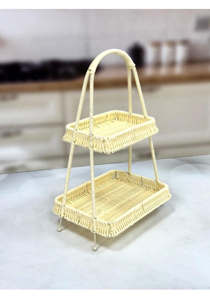 2 Katlı Rattan Organizer Sepet fiyatları