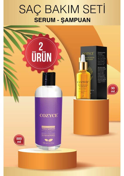 Biotin Collagen Tuzsuz Şampuan 500 ml - Arganözlü Saç Serum 30 ml
