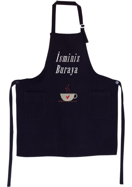 Mutfak Önlüğü Kişiye ve İsme Özel Nakışlı Mutfak Önlüğü Kalpli Kupa Farklı Renkler fiyatları