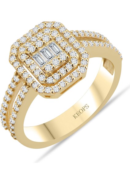 E Renk 0.75 Karat Baget Hanedan Yüzük fiyatları