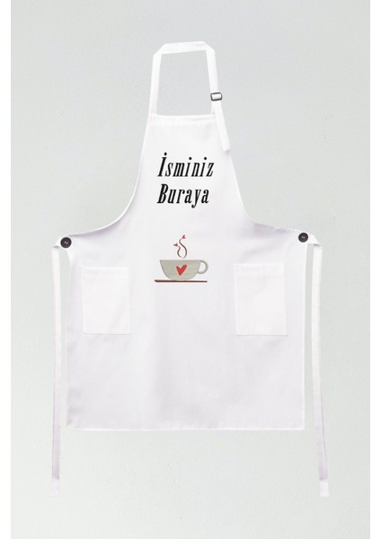 Mutfak Önlüğü Kişiye ve İsme Özel Nakışlı Mutfak Önlüğü Kalpli Kupa Farklı Renkler fiyatları