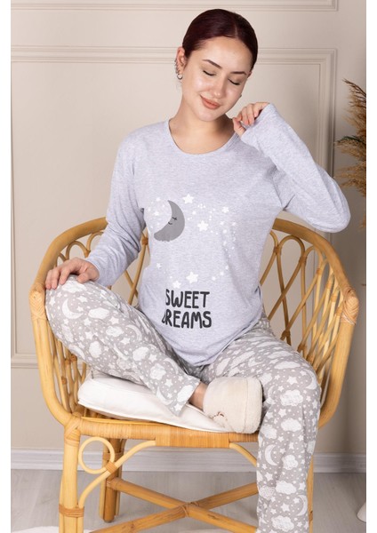 Sweet Dreams Desenli Pijama Takımı Gri fiyatları